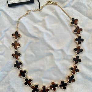 Ann Taylor Gold and Brown Floral Necklace